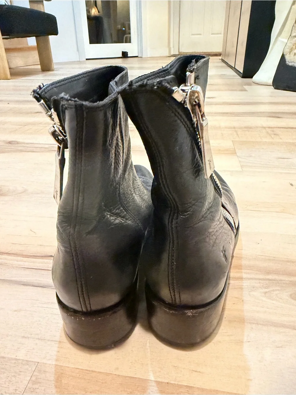 Frye black Demi zip bootie in black